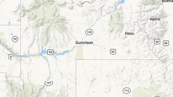 mapa de la ciudad de Gunnison