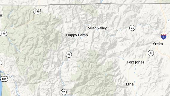mapa de la ciudad de Happy Camp