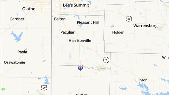 mapa de la ciudad de Harrisonville