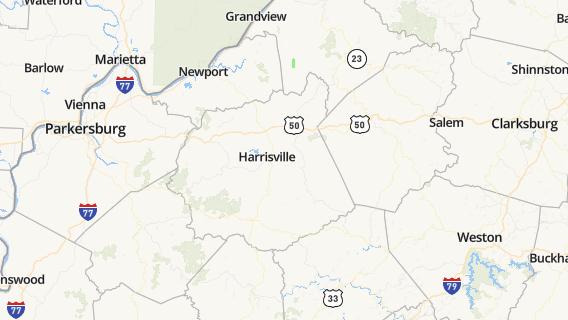 mapa de la ciudad de Harrisville