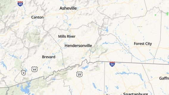mapa de la ciudad de Hendersonville