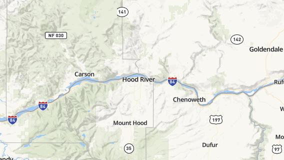 mapa de la ciudad de Hood River