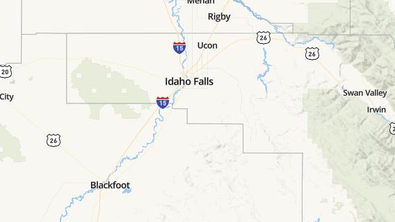 mapa de la ciudad de Idaho Falls