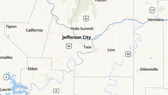 mapa de la ciudad de Jefferson City