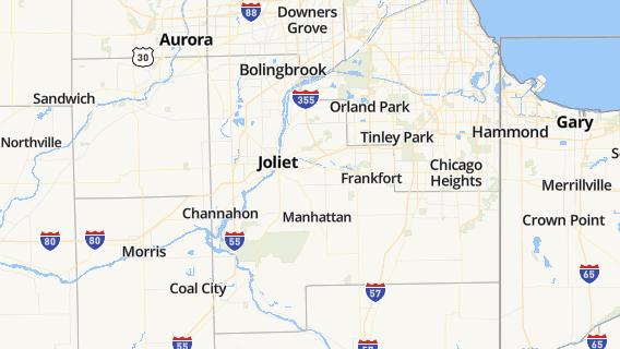 mapa de la ciudad de Joliet