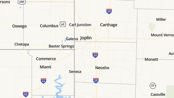 mapa de la ciudad de Joplin