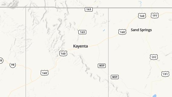 mapa de la ciudad de Kayenta