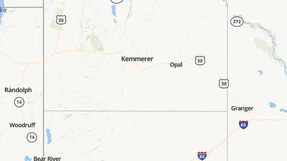 mapa de la ciudad de Kemmerer