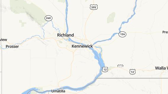 mapa de la ciudad de Kennewick