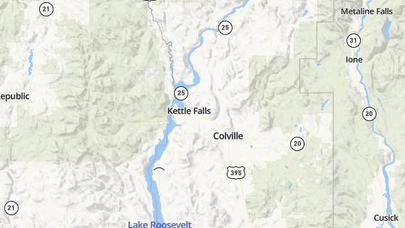 mapa de la ciudad de Kettle Falls
