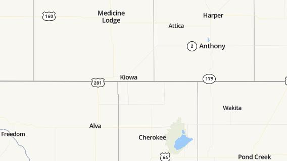 mapa de la ciudad de Kiowa