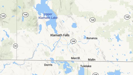 mapa de la ciudad de Klamath Falls