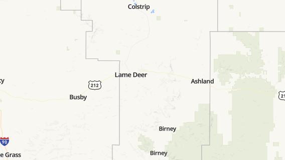 mapa de la ciudad de Lame Deer
