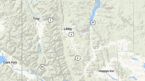 mapa de la ciudad de Libby