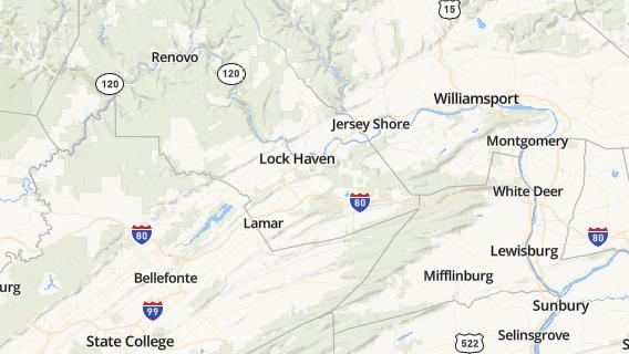 mapa de la ciudad de Lock Haven