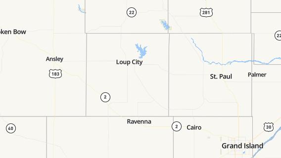 mapa de la ciudad de Loup City