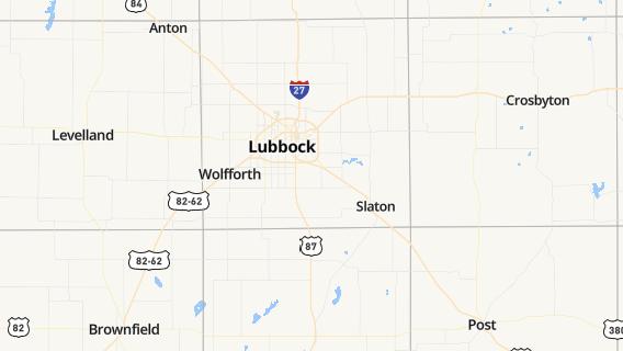 mapa de la ciudad de Lubbock