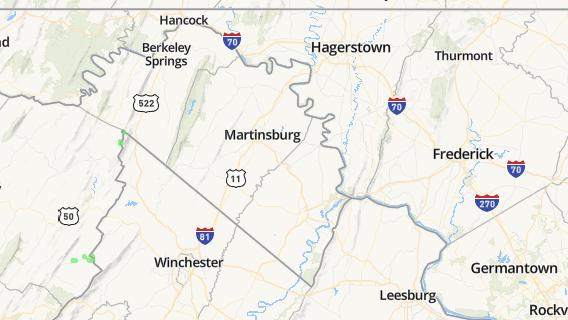 mapa de la ciudad de Martinsburg