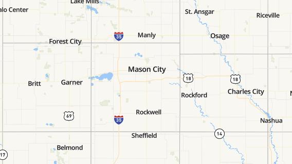 mapa de la ciudad de Mason City