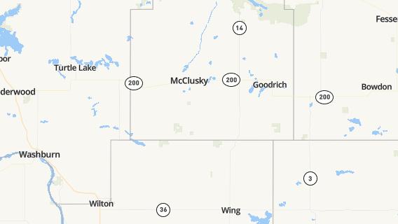 mapa de la ciudad de McClusky