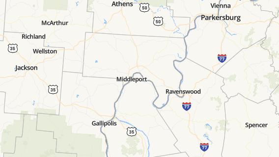 mapa de la ciudad de Middleport