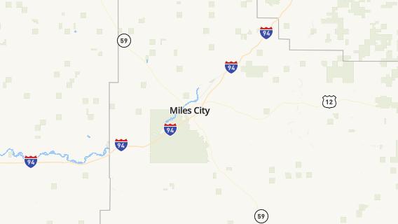 mapa de la ciudad de Miles City