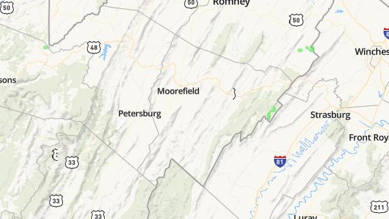 mapa de la ciudad de Moorefield