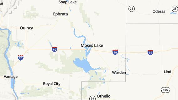 mapa de la ciudad de Moses Lake North