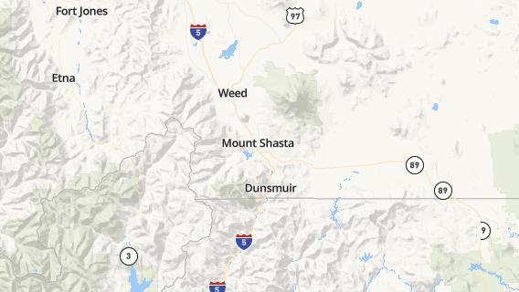 mapa de la ciudad de Mount Shasta