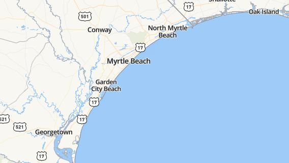 mapa de la ciudad de Myrtle Beach