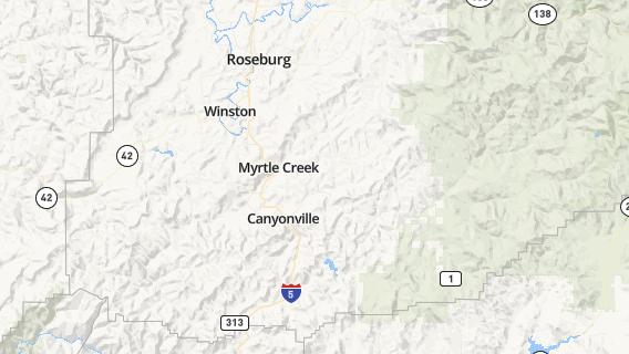 mapa de la ciudad de Myrtle Creek