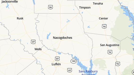 mapa de la ciudad de Nacogdoches