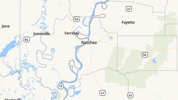 mapa de la ciudad de Natchez