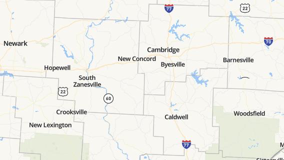 mapa de la ciudad de New Concord