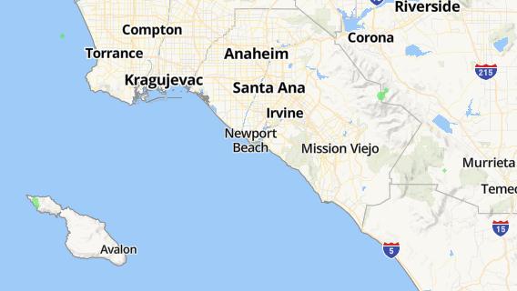 mapa de la ciudad de Newport Beach
