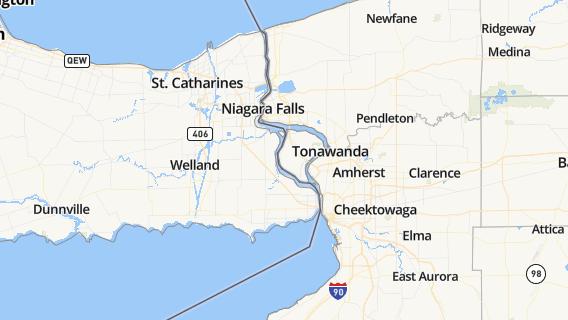 mapa de la ciudad de Niagara Falls