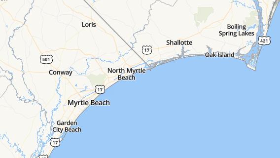 mapa de la ciudad de North Myrtle Beach