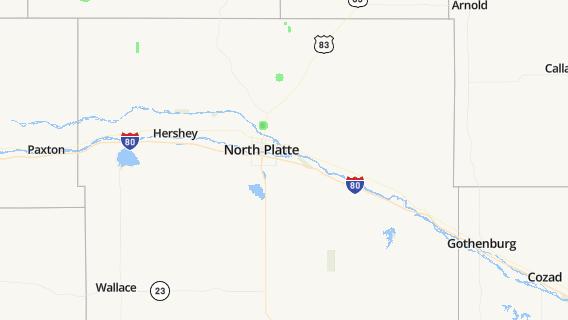 mapa de la ciudad de North Platte