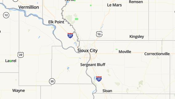 mapa de la ciudad de North Sioux City