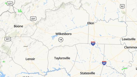 mapa de la ciudad de North Wilkesboro