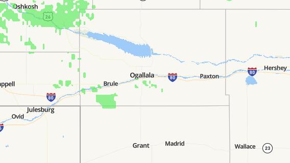 mapa de la ciudad de Ogallala