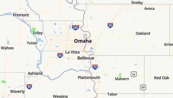 mapa de la ciudad de Omaha
