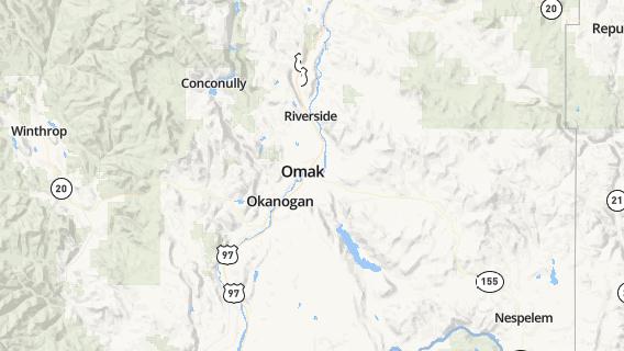 mapa de la ciudad de Omak