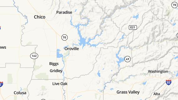 mapa de la ciudad de Oroville East