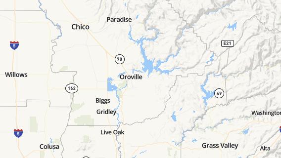 mapa de la ciudad de Oroville