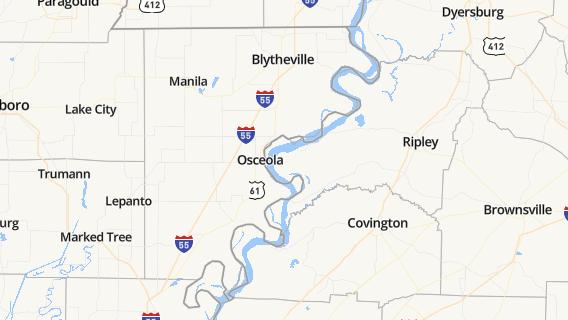 mapa de la ciudad de Osceola