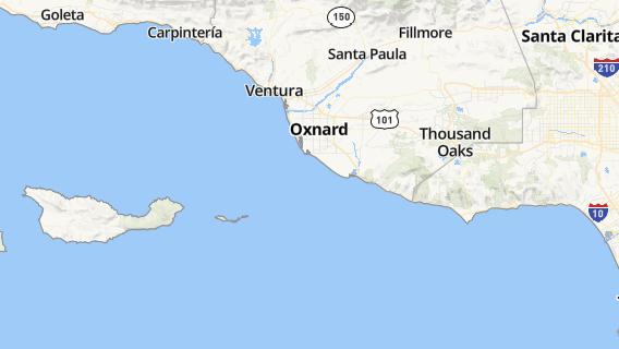 mapa de la ciudad de Oxnard Shores