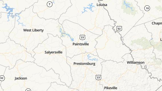 mapa de la ciudad de Paintsville