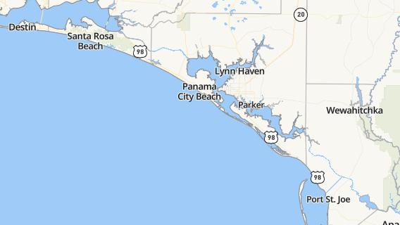 mapa de la ciudad de Panama City Beach