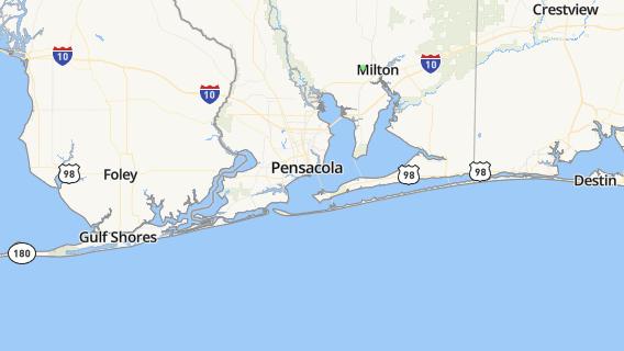 mapa de la ciudad de Pensacola